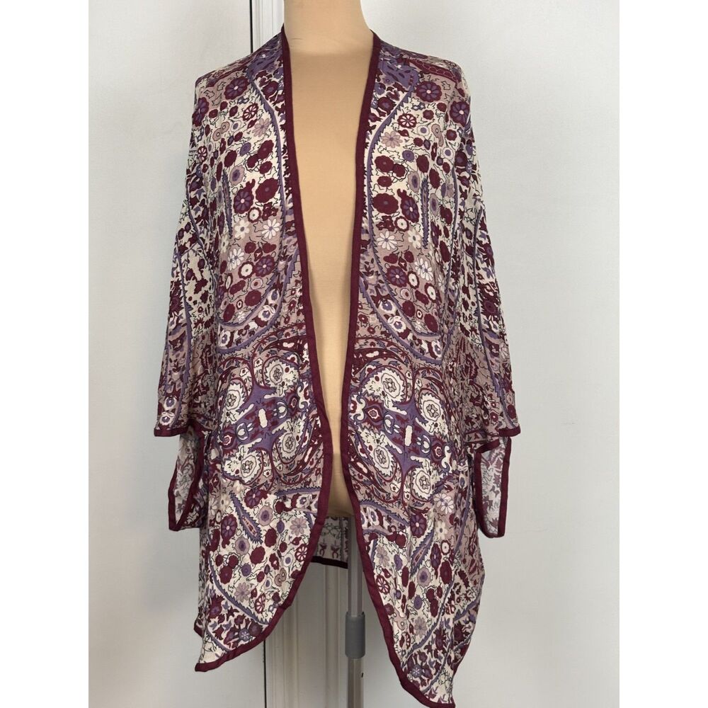 J. Jill boho paisley floral open front kimono shawl wrap  XL